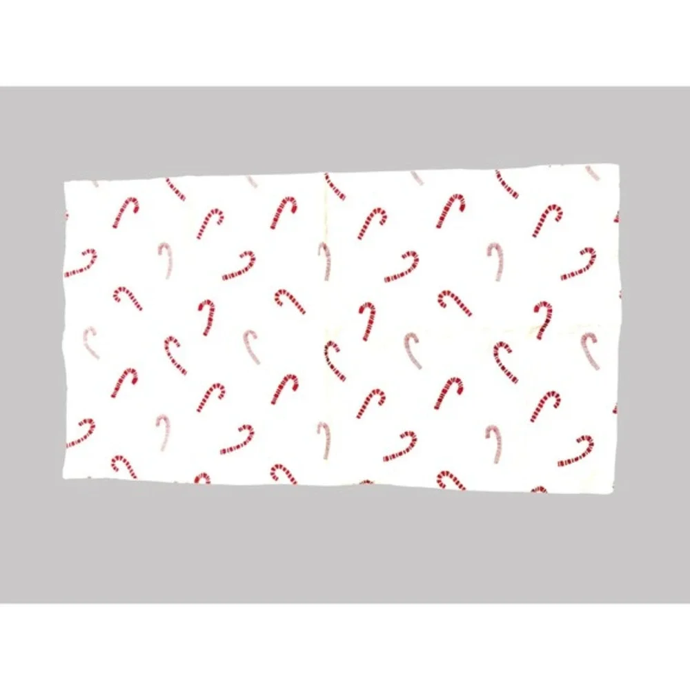 Garnet Hill Candy Cane Flannel King Size Pillowcase Cotton Holiday Christmas‎